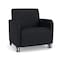 Lesro Siena Lounge Reception Wide Guest Chair with Front Casters, Black Wood Back Legs, MD Black Upholstery SN1201 - alternate 1